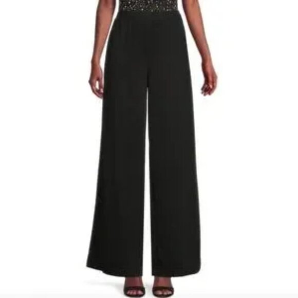 NWT Area Stars Black Wide Leg Long Pants Women’s Size L Pull-On Flowy Pockets - Picture 13 of 14